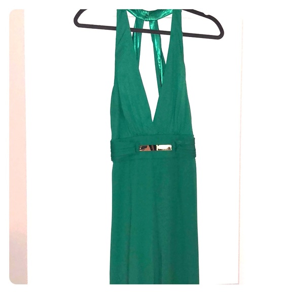 bebe Other - Bebe Green halter top jumpsuit with gold belt